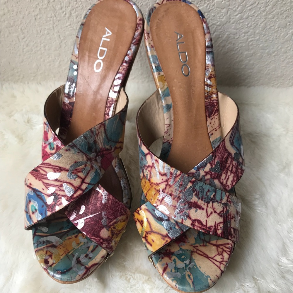 Aldo Platform Colorfol Sandal Heel
